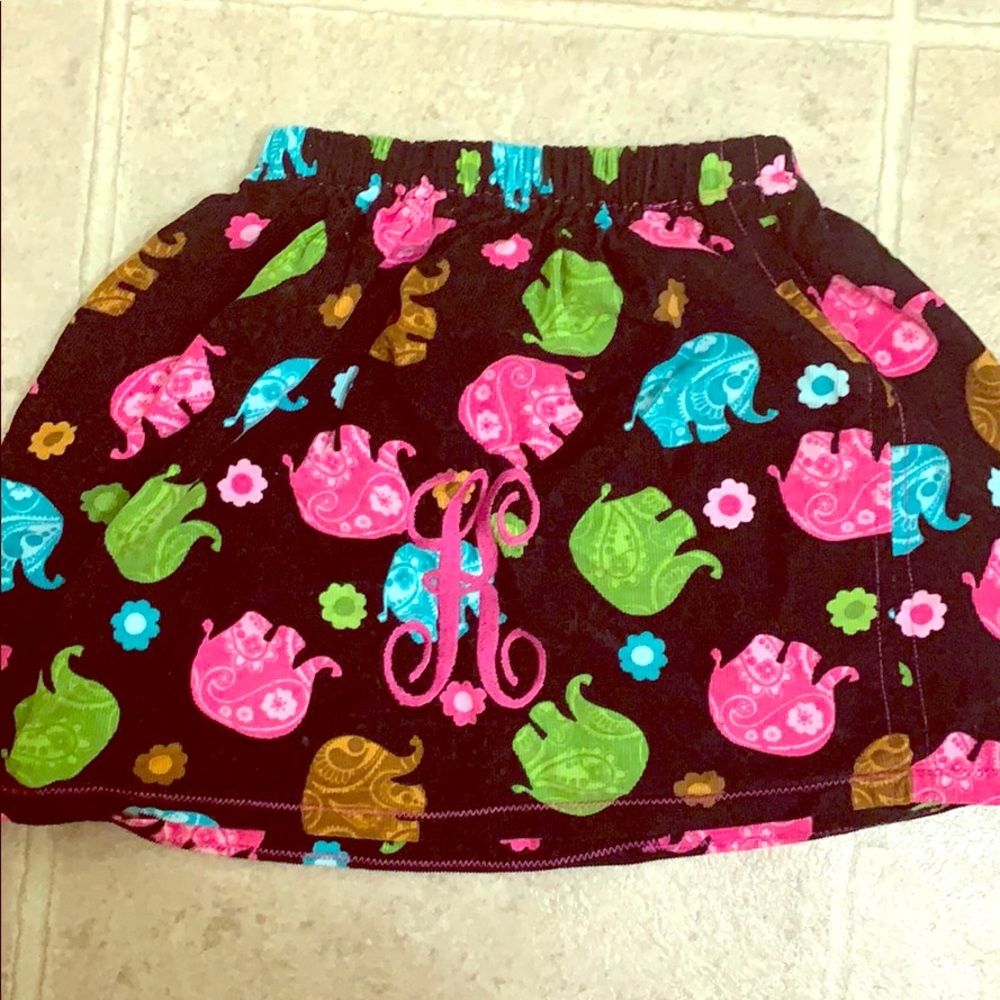Girls monogrammed skirt